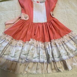 Coral and White Kids Casual Dress